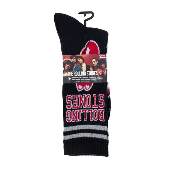 Perri's Socks The Rolling Stones Collegiate Assorted Crew Socks 3 Pair - RSC370 - Picture 3 of 3